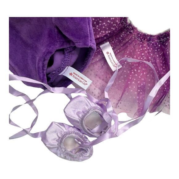 American Girl Leotard Tutu Ballet Slipper Shoes Sugar Plum Fairy Outfit Set New - Picture 7 of 8